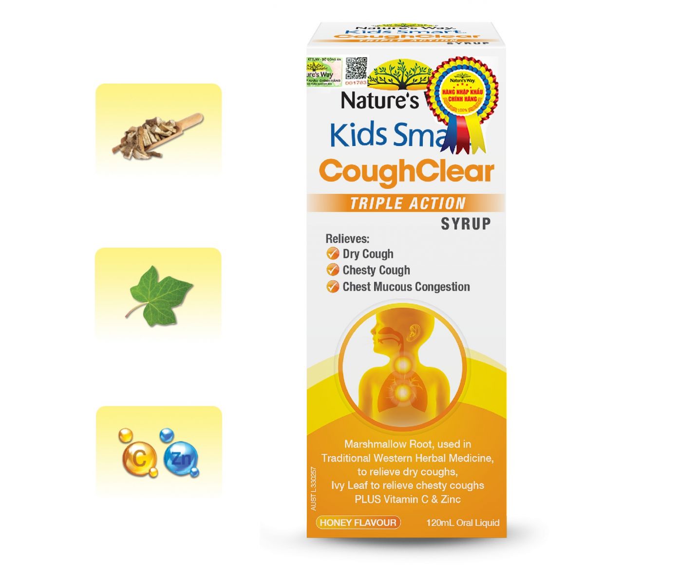 Thành phần của Nature’s Way Kids Smart CoughClear Triple Action Syrup